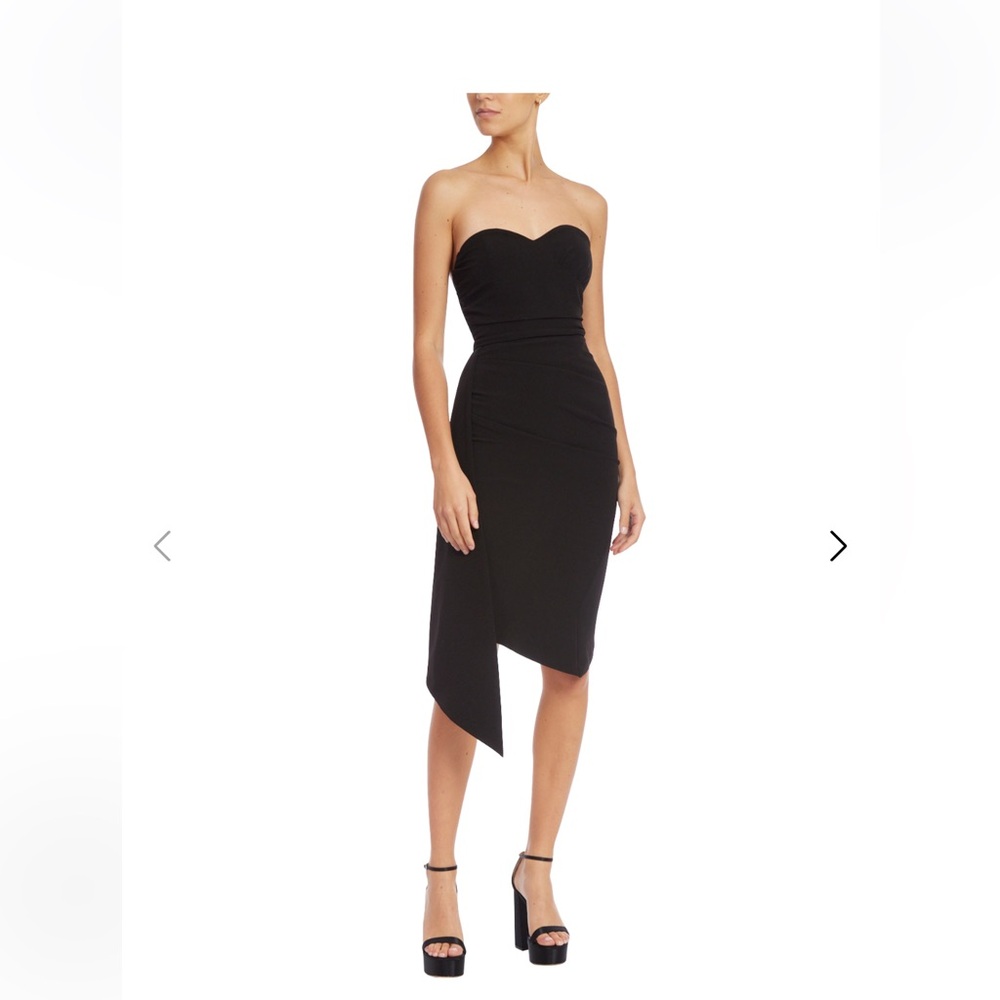 Jewel Badgley Mischka Black Strapless Dress